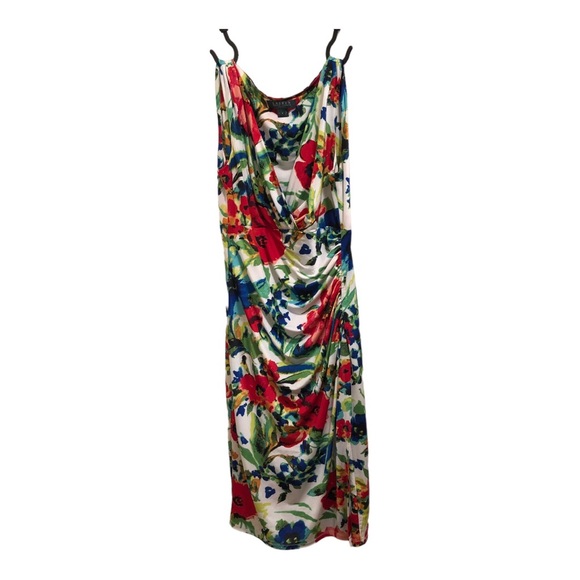 Lauren Ralph Lauren Dresses & Skirts - Lauren Ralph Lauren Floral Sleeveless V-Neck Wrap Ruched Evening Dress W Size 4